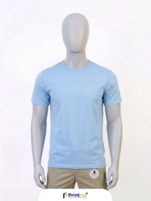 T-shirts bleu ciel essentiel coton unisexe – manches courtes