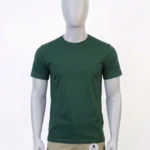 T-shirts vert foncé essentiel coton unisexe – manches courtes