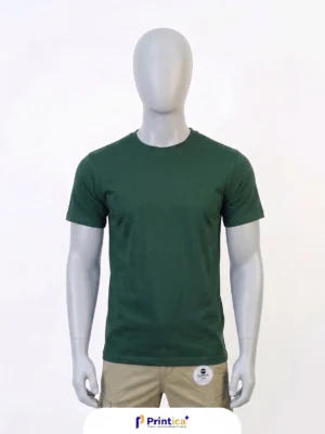 T-shirts vert foncé essentiel coton unisexe – manches courtes