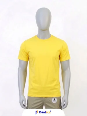 T-shirts jaune essentiel coton unisexe – manches courtes